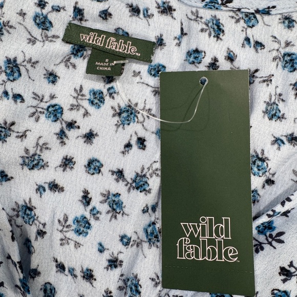 Wild Fable Light Blue Floral Long Sleeve Dress - Picture 4 of 10